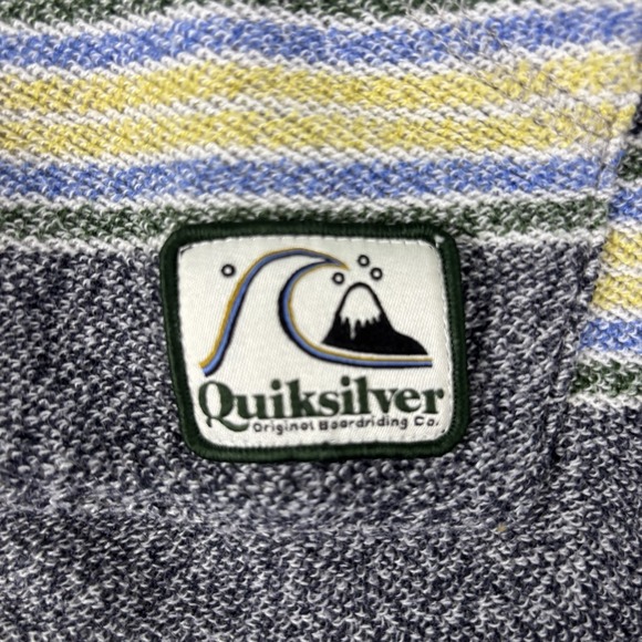 Quicksilver Men's Striped  Kangaroo Pockets Pullover Hoodie Size‎ S - Picture 8 of 11